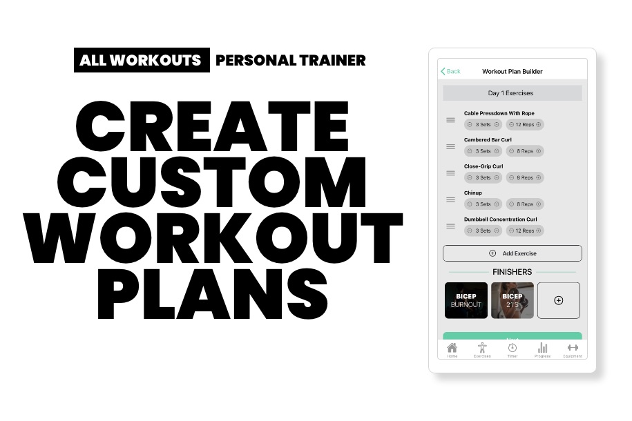 Create Custom Workout Plans Muscle Building App