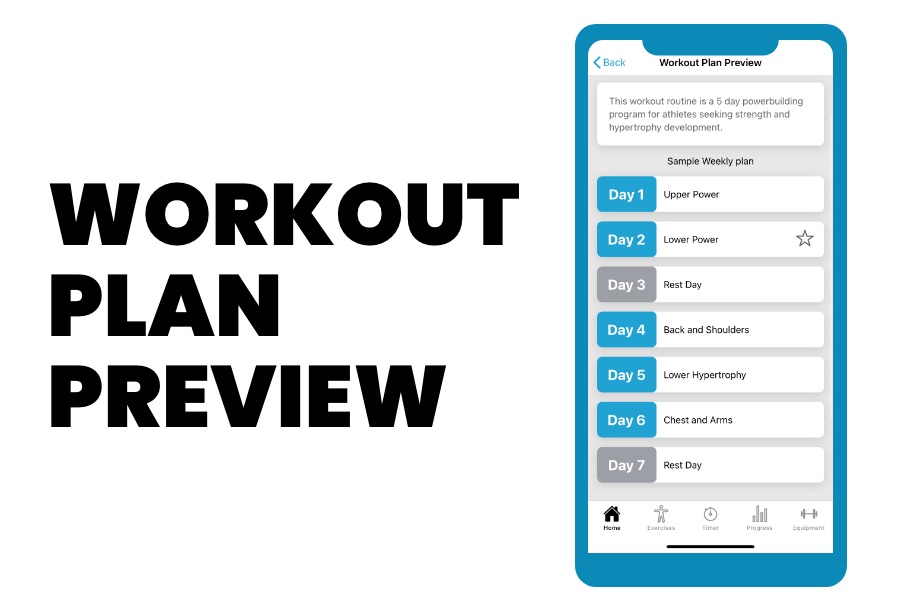 PHAT workout app workout plan preview